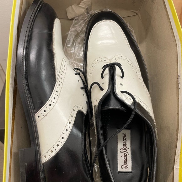 1920s Styled Black & White Donato Marrone Men’s Dress Shoe - Picture 3 of 6